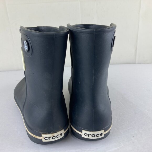 CROCS Womens Sz 5 Shorty Rain Boots Wellies Waterproof Blue Girls Pull On - Picture 4 of 5